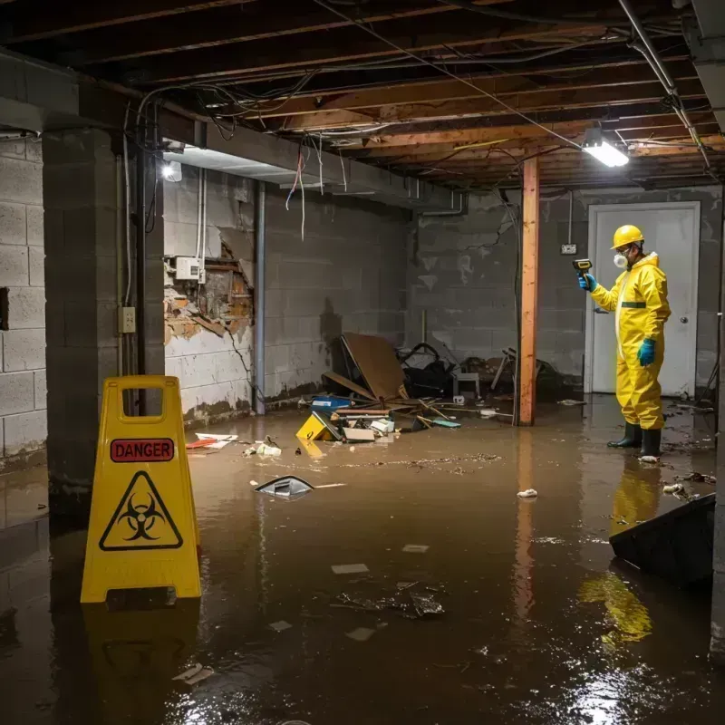 Flooded Basement Electrical Hazard in Geneva, IL Property